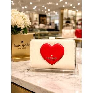 Kate Spade Madison Puffy Heart Medium Bifold Wallet Meringue